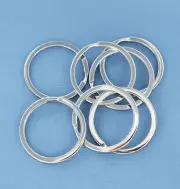 15 Silver Tone Key Chain Rings - Split Rings - 35mm - Z694