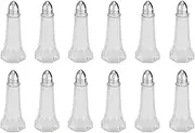 New 12 Glass Salt and Pepper SHAKERS Shaker Stainless Steel Top Tower