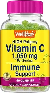 Vitamin C 1050 mg Gummies - Natural Sour Apple Flavor - Immune Support Dietary Supplement, Antioxidant Support - Extra Strength Vegetarian Gummy, Non-GMO, Gluten Free - 30 Servings