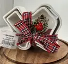 Texas Shaped Ramekins With Christmas Poinsettia NWT