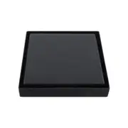 Black Smart Tile Insert 118mm SUS Floor Waste Shower Grate Drain 80mm Outlet
