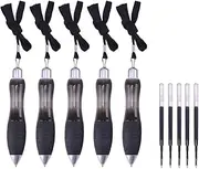 TopHomer 5 Pcs Big Fat Pens with Refills, Wide Grip, Retractable, Black Ink, Ambidextrous, Adult, Writing, Drawing