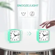 Small Silent Alarm Clock, Battery Operated, No Ticking, Snooze, Easy Set, Perfect for Office, School, Trip