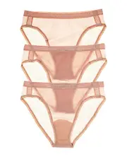 On Gossamer Gossamer Mesh Hip High-Cut Briefs, Set of 3