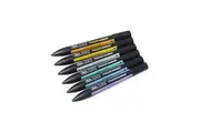 6pc Winsor & Newton Dual Tip BrushMarker Art Drawing Colouring Set Metallic