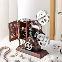 在飛比找樂天市場購物網優惠-經典復古電影放映機音樂盒 工藝首飾收納盒 老式播放機八音盒 