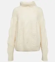 [Jardin des Orangers] Jardin des Orangers Cable-knit cashmere turtleneck sweater AU 18 white