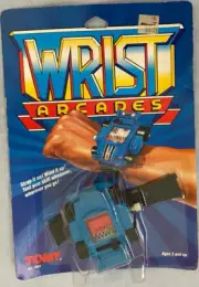 Vintage 1984 NOS Wrist Arcades Tomy Wind Up Watch Race Car Video Game # 7068 NIP