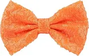 [Neptniopllab] Orange Bow Tie for Men Shiny Sequin Bow Tie Sparkling Pre-Tied Bowtie Glitter Christmas Birthday Party Fancy Dress, Orange