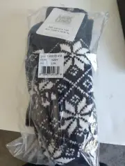 Muk Luks Headband and Cabin Socks Women's L/XL 8-10 Navy