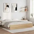 King Size Bed Frame with Under Storage Drawers Wooden Mattress Base Platform
