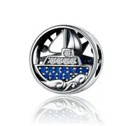 Compass Round Beads for Women Bracelet Bangle Silver plating Ship Charm for Bracelet