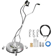 Pressure Washer Surface Cleaner, 23\'\', Max. 4000 PSI Pressure by 3 Nozzles for Cleaning Driveways, Sidewalks, Stainless Steel Frame with Rotating Handle, Wheels, Fit for 3/8\'\' Quick