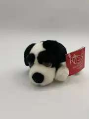 NEW Russ Berrie Marshmallow Puppy Dog Black and White 5" Tags Lil Peepers