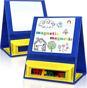 PerKoop 2 Pcs Magnetic Tabletop Pocket Chart Dry Erase Pocket Chart Stand 15 x 12 x 9.5 Inches Small Double Sided Pocket Charts for Classroom for Kids Teachers Classroom Home Educational Supplies