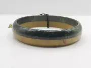 Rare 1940s CORO New Old Stock Two-Tone Bakelite Bangle Green/green Swirl- W/ Tag