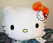 New Hello Kitty In Orange Pumpkin Bow Halloween Plush Pillow By Sanrio With Tag