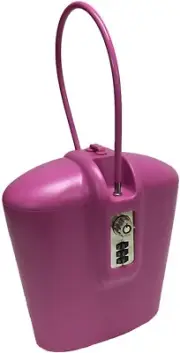 Portable Indoor/Outdoor Lock Box Safe with Key and Combination Access (Pink)