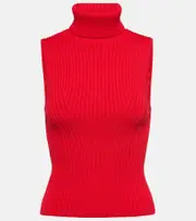 [Staud] Staud Callum ribbed-knit top AU 16 red