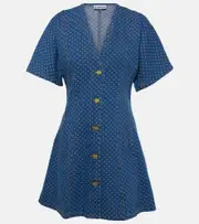 [Ganni] Ganni Polka-dot denim minidress AU 14 blue