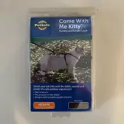 Come With Me Kitty Cat Harness & Bungee Leash Black Silver Medium
