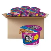 Kellogg's Raisin Bran Crunch Breakfast Cereal Cups Fiber Cereal Made with Rea...