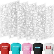 5 Sheets 830 Pieces Iron on Letters and Numbers for Clothing, 1 1 INCH, White