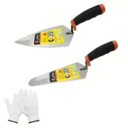 2pcs Pointing Trowel SetConstruction with Soft Handle Bricklaying ShovelPlast...
