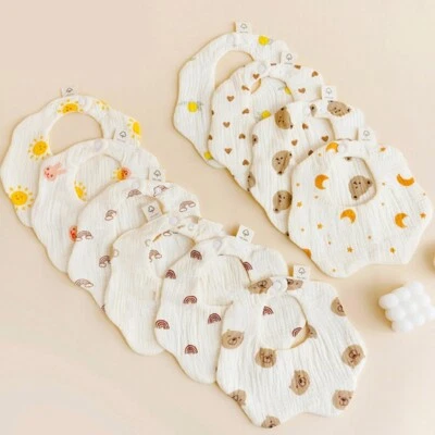 Burp Cloths Newborn Drooling Apron Feeding Bibs Adjustable Baby Bib Saliva Towel