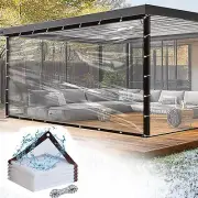 10X13FT 2P Clear Waterproof Tarps(Increase Grommets,Windproof Rope,Ties) Poly...