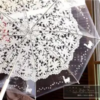 在飛比找蝦皮購物優惠-【長柄雨傘】包郵韓國日系創意貓咪透明雨傘 仿蕾絲傘透明傘長柄