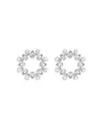 Swarovski Matrix Pear Cut Circlet Earrings in Rhodium Plated