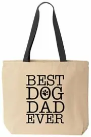 Best Dog Dad Ever Reusable Grocery Shopping School Office Natural Cotton Canvas