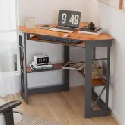 Corner Desk Computer Desk Writing Table with Smooth Keyboard Tray & Storage
