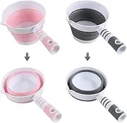 2pc Foldable Water Scoop,Bath Spoon Ladle,Multifunction Space Saving Dippe,Plastic Ladle,Water Dipper with Handle,for Kitchen,Camping,Travel,Garden