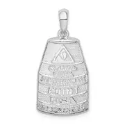 Sterling Silver De-Ani Rhodium-Plated Polished Large Key West Usa Pendant