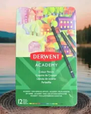 Derwent Academy Watercolour Pencils 12x Tin Case