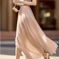 在飛比找蝦皮商城精選優惠-Live Home 輕奢流光紗裙中長款梨形身材顯瘦高腰半身裙