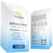 Nurture Rinse Free Bathing Wipes for Adults w/Aloe Waterless Cleansing for se...