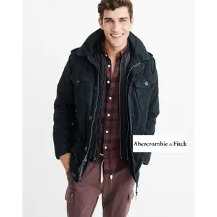 §上鉌嚴選 A&F Abercrombie&Fitch Military Field Jacket連帽鋪棉軍裝外套-深藍