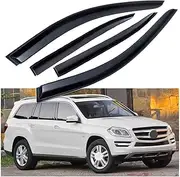 Window Visor Vent Shade Deflector Sun Guards Tape-On Black Compatible for Mercedes-Benz GL-Class GL450 GL550 2013 2014 2015 2016