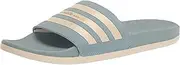 [adidas] Unisex Adilette Comfort Slide Sandal, Magic Grey/Wonder White/Gold Metallic, 14 US Men