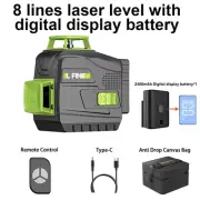 3D/4D Laser Level 12/16 Lines Horizontal and Vertical with Remote Control 8 Line