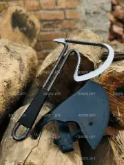 Hand Forged Rebar Battle Axe 13.5" | Viking Throwing Tool | Collector's Gift