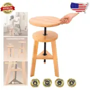 Stable Triangular Base Beech Wood Stool - Adjustable and Stylish for Any Space
