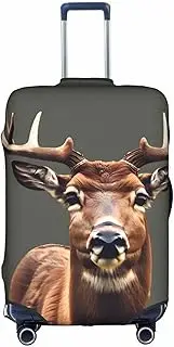 [pvinnk] Beauty Deer Print Protective Luggage Cover Elastic Washable Suitcase Travel Gear Protector, White, Medium