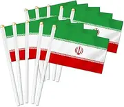 10 PCS Iran Handheld Small Flag, Iranians Hand held Mini Decor Decoration Banner
