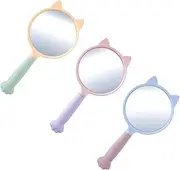 Vaguelly 3pcs Handheld Cat Claw Makeup Mirrors for Hairdressing Compact Beauty Mirrors with Comfortable Handle for Makeup Artists and Daily Grooming Tasks