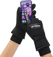 [Generic] Rechargeable Heating Gloves,Rechargeable Winter Heating Screen Touch Gloves - PU Leather Anti-Slip Thermal Gloves for Women, Men, Cycling, Hiking Climbing