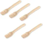 J-Kitchens Wooden Natural Rojas Forks, Set of 5, 7.1 x 1.2 inches (18 x 3 cm), Current Model